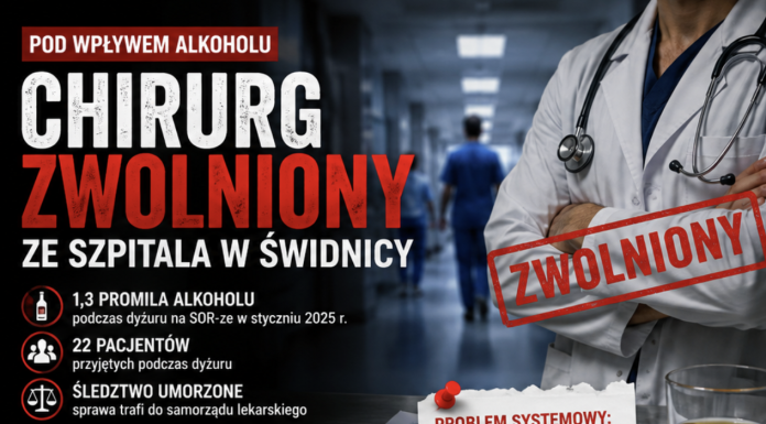 Lekarz zamiast 1.6 miliona miał 1.6 promila.